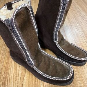 Ski Lounger Cozy Brown Winter Boots mocassin made in Italy with Zipper Detail 8